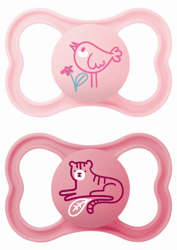 MAM Πιπίλες Μωρού Air Σιλικόνης 16+ Μηνών Πουλάκι & Τίγρης